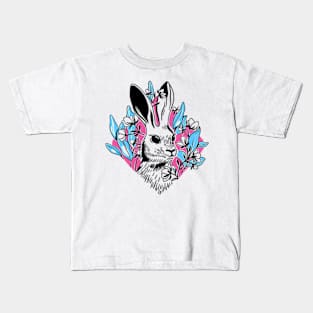 Rabbit Floral Cute Kids T-Shirt